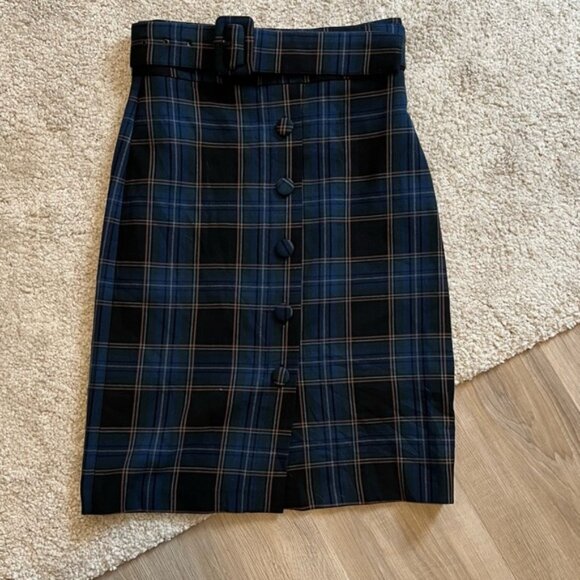 Anthropologie Maeve Plaid Pencil Skirt - Picture 1 of 8